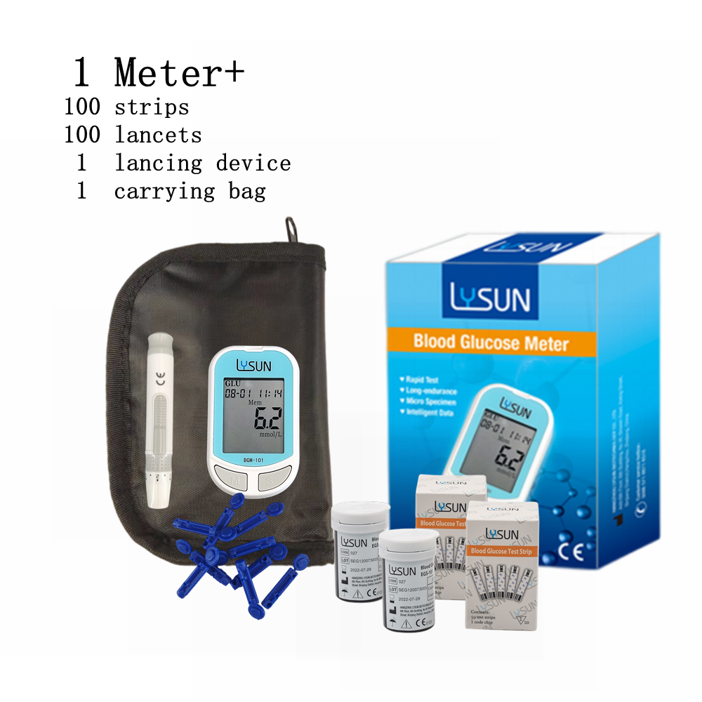 HSBGM-101 Smart Portable Blood Glucose Test Kit Fast Accurate and Convenient with 50Pcs Strips Lancets