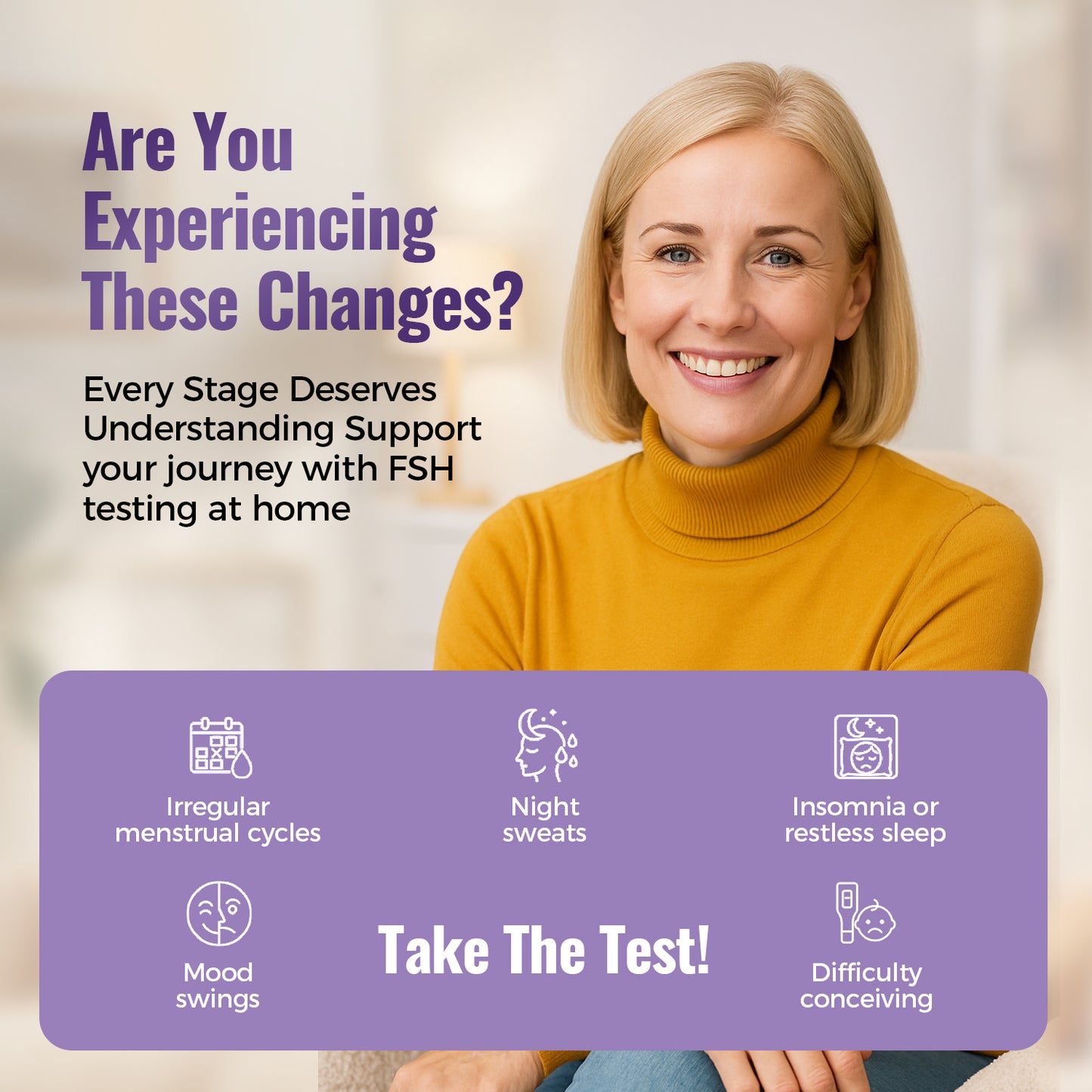 HOMEDSUN FSH Menopause Test Strips At Home Fertility and Ovarian Function Test Kit Accurate and Easy to Use Detect Hormone Kit for Women 10 Count