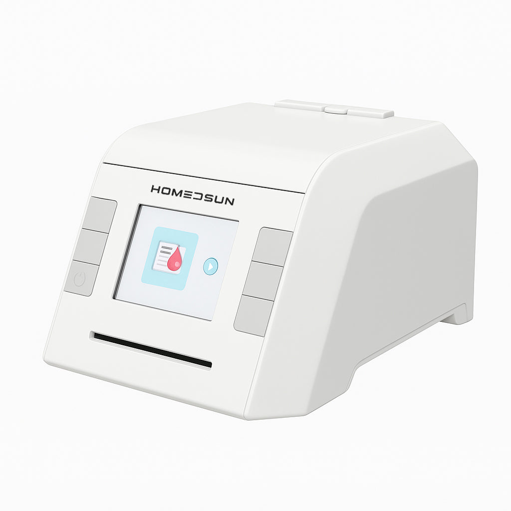 HOMEDSUN Compact 3-in-1 Rapid Diagnostic Analyzer | 10-15 Min Results | Touchscreen & Barcode Loading