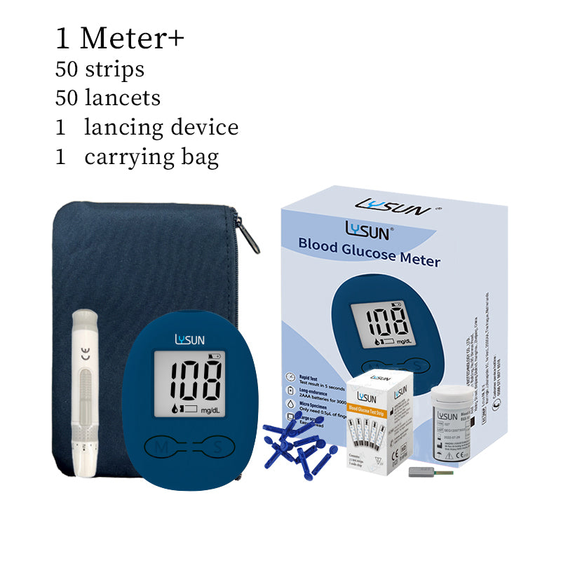 HSBGM-103 Smart Portable Blood Glucose Test Kit Fast Accurate and Convenient with 50Pcs Strips Lancets