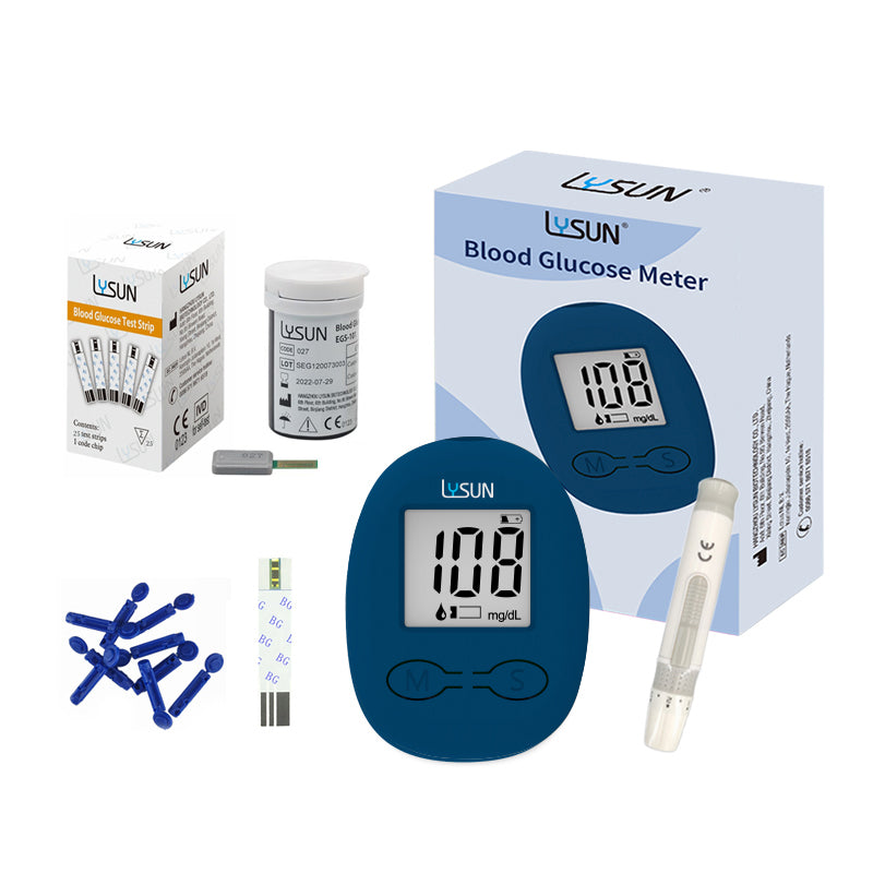 HSBGM-103 Smart Portable Blood Glucose Test Kit Fast Accurate and Convenient with 50Pcs Strips Lancets