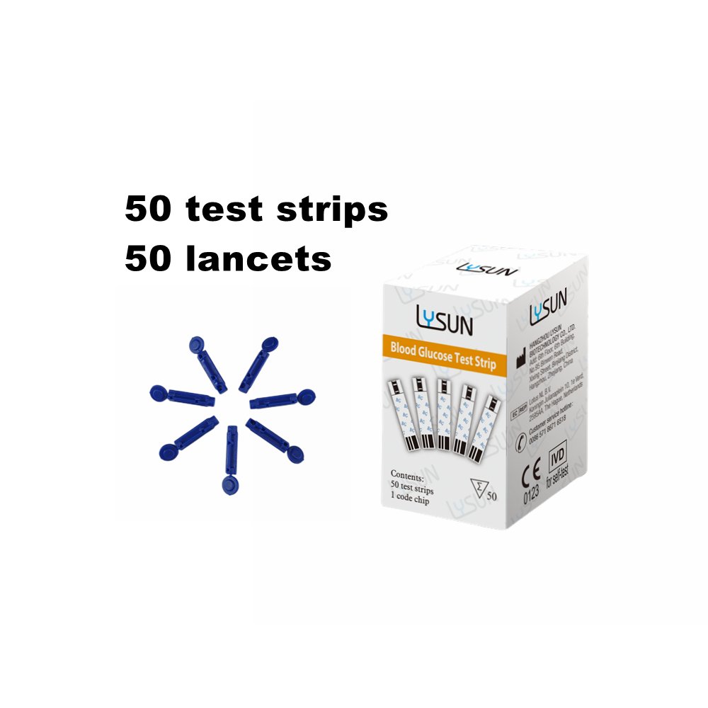 HSBGM-103 Smart Portable Blood Glucose Test Kit Fast Accurate and Convenient with 50Pcs Strips Lancets