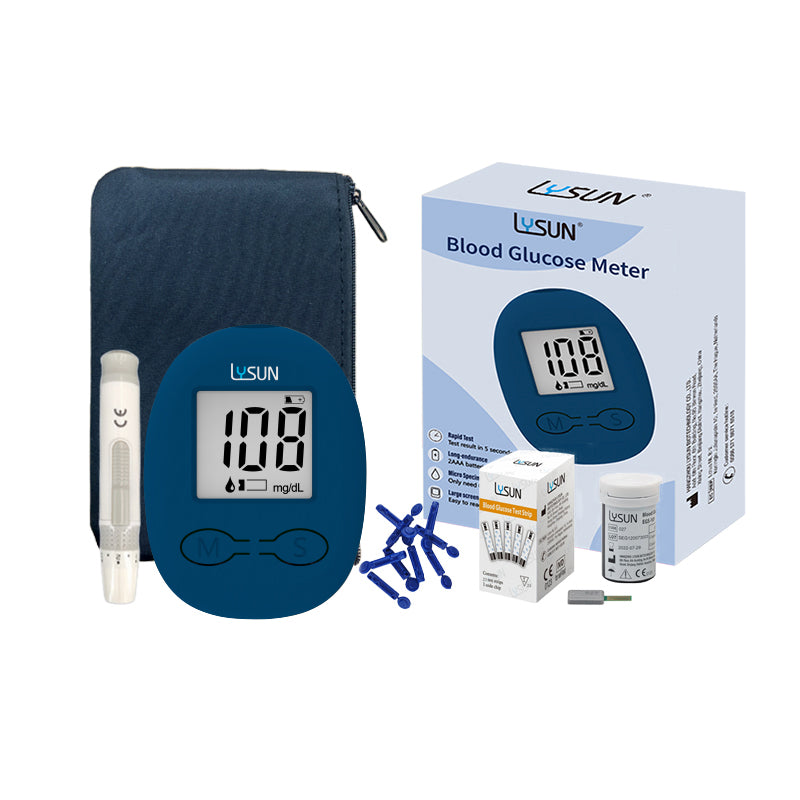 HSBGM-103 Smart Portable Blood Glucose Test Kit Fast Accurate and Convenient with 50Pcs Strips Lancets