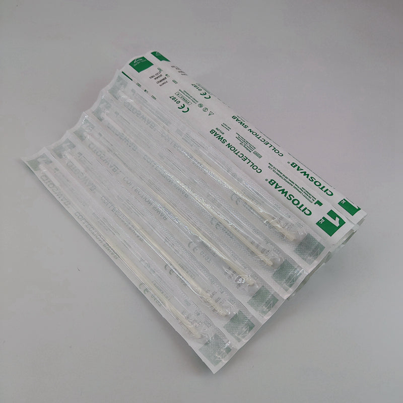 HOMEDSUN Oropharyngeal Swab for Antigen Testing | Soft Flocked Wide Tip | 13 cm Flexible Shaft + 8 cm Breakpoint | EO-Sterile, Individually Wrapped