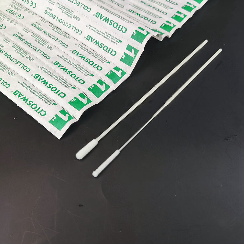 HOMEDSUN Oropharyngeal Swab for Antigen Testing | Soft Flocked Wide Tip | 13 cm Flexible Shaft + 8 cm Breakpoint | EO-Sterile, Individually Wrapped