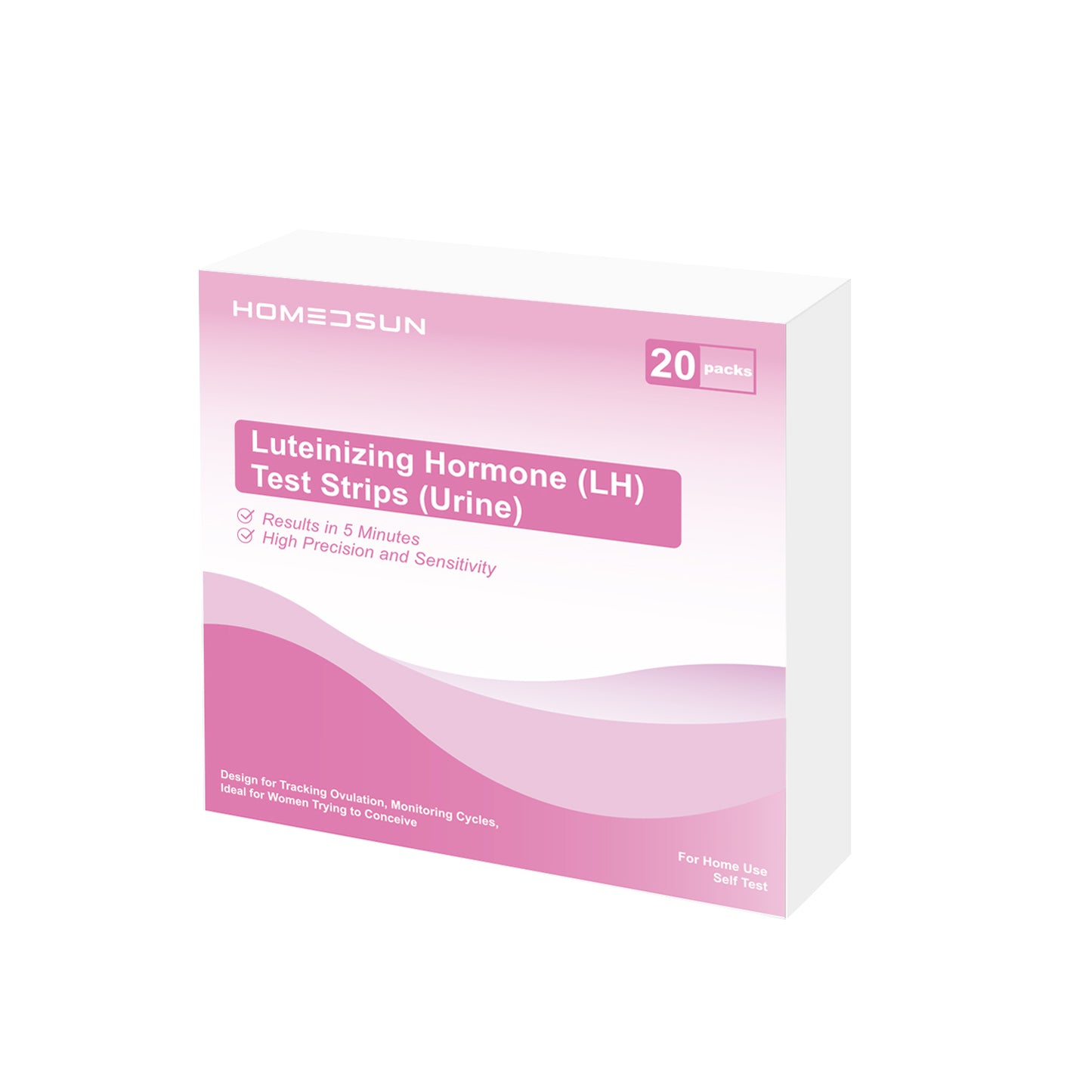 HOMEDSUN 20 Count LH Ovulation Test Strips Easy to Use Ovulation Tracker Kit Accurate Fertility Tracking for Women Quick Results at Home Use